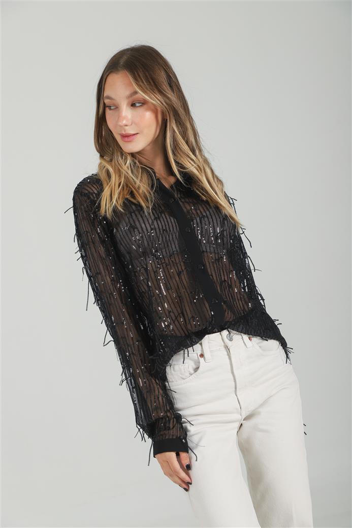 Camisa Valquiria Flecos Lentejuelas